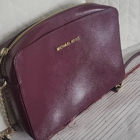 Michael Kors Women's Burgundy Crossbody Bag - Picture 2 of 8